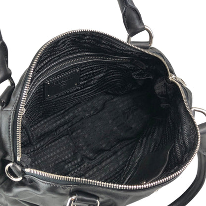 PRADA Logo Two-way Handbag Shoulder bag Black Vintage te623t
