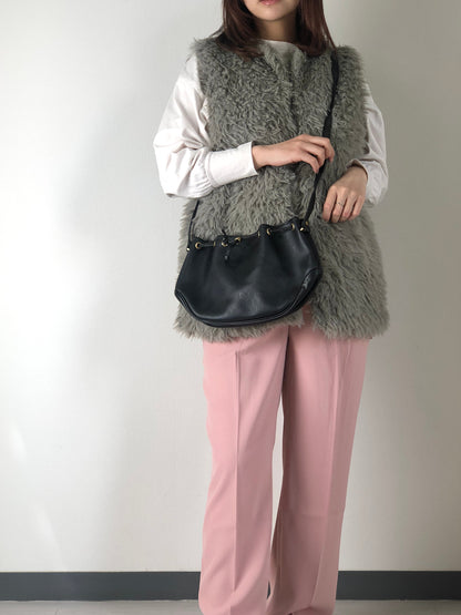 Christian Dior 蜂巢圖案抽繩單肩包 黑色 復古 aswuth 