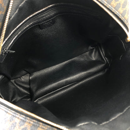 CELINE Macadam Circle Charm Leather Two-way Handbag Shoulder bag Boston bag Black Vintage 4ftutu
