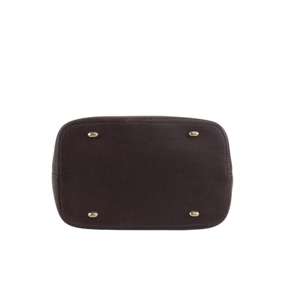 CELINE Toggle Clasp Drawstring Shoulder bag Brown Vintage 4cufh5
