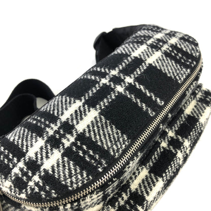 SAINTLAURENT PARIS Fabric Sling Bag Black White Vintage y3fayf