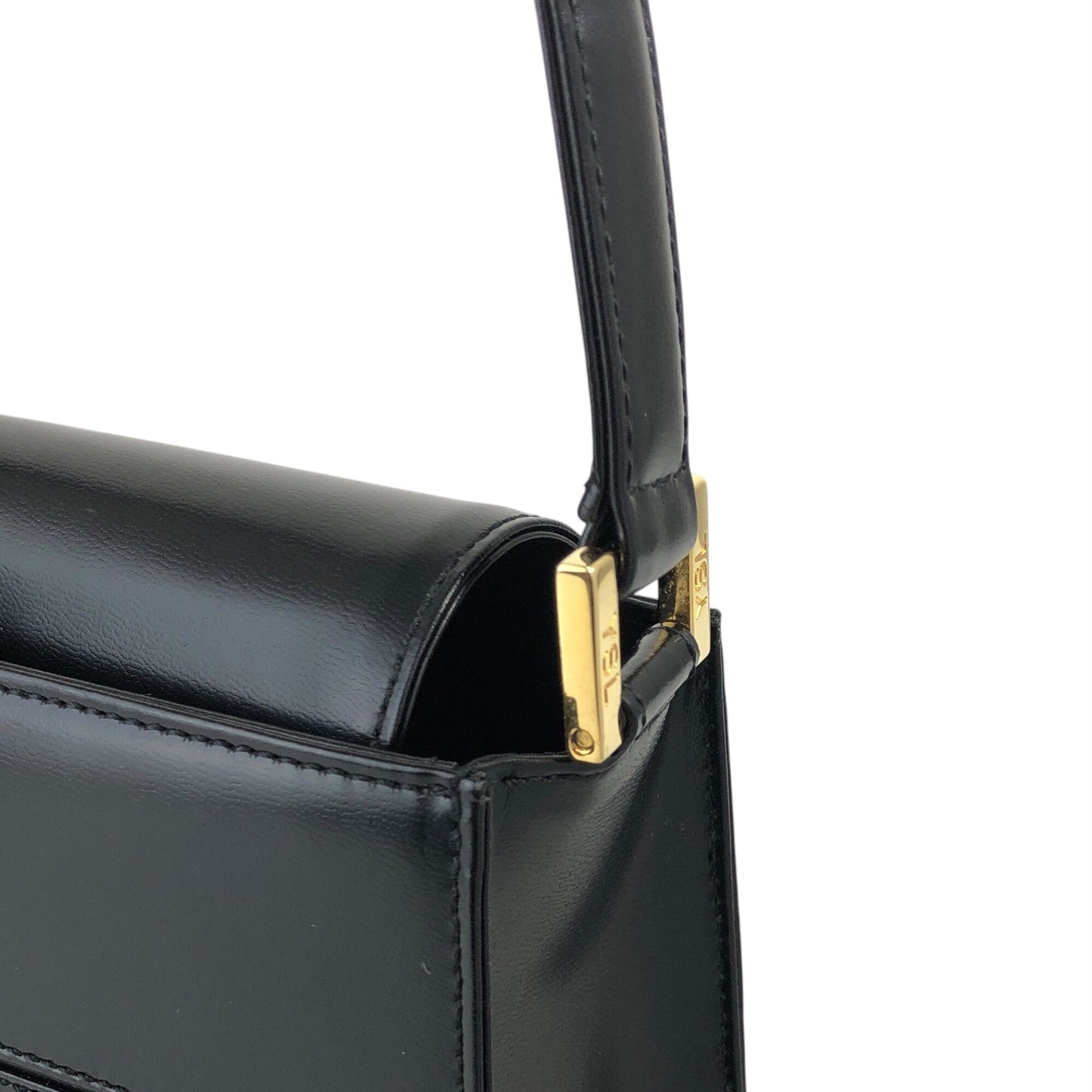 Yves Saint Laurent YSL Logo Handbag Black Vintage saezt8