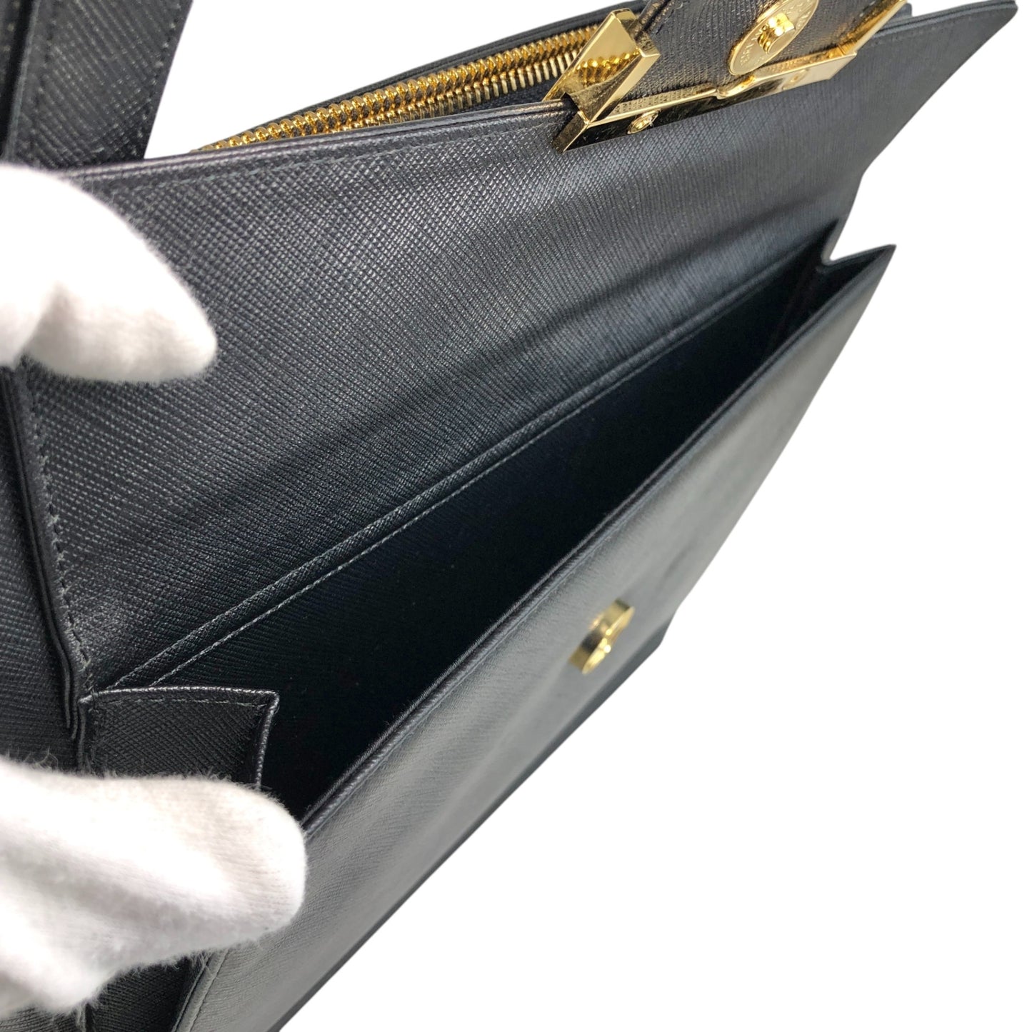 Yves Saint Laurent Logo Handbag Black Vintage fguw8w