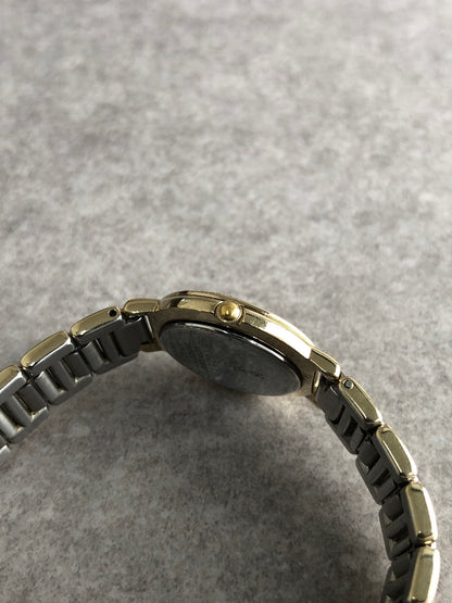 Yves Saint Laurent YSL Logo Quartz Watch Silver×Gold Vintage hjy4bn