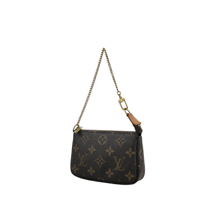 LOUIS VUITTON Monogram Small Handbag Brown M58009 Vintage 85sgud
