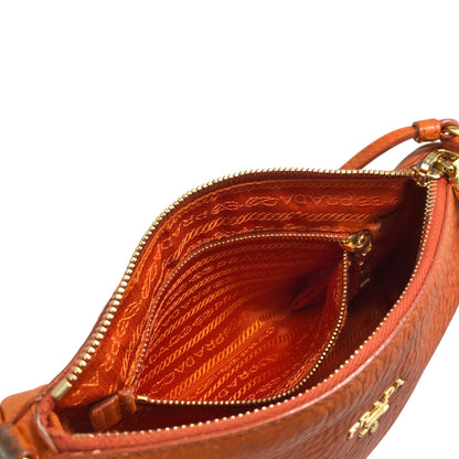 PRADA Logo Small Shoulder bag Camel Vintage ba47rx