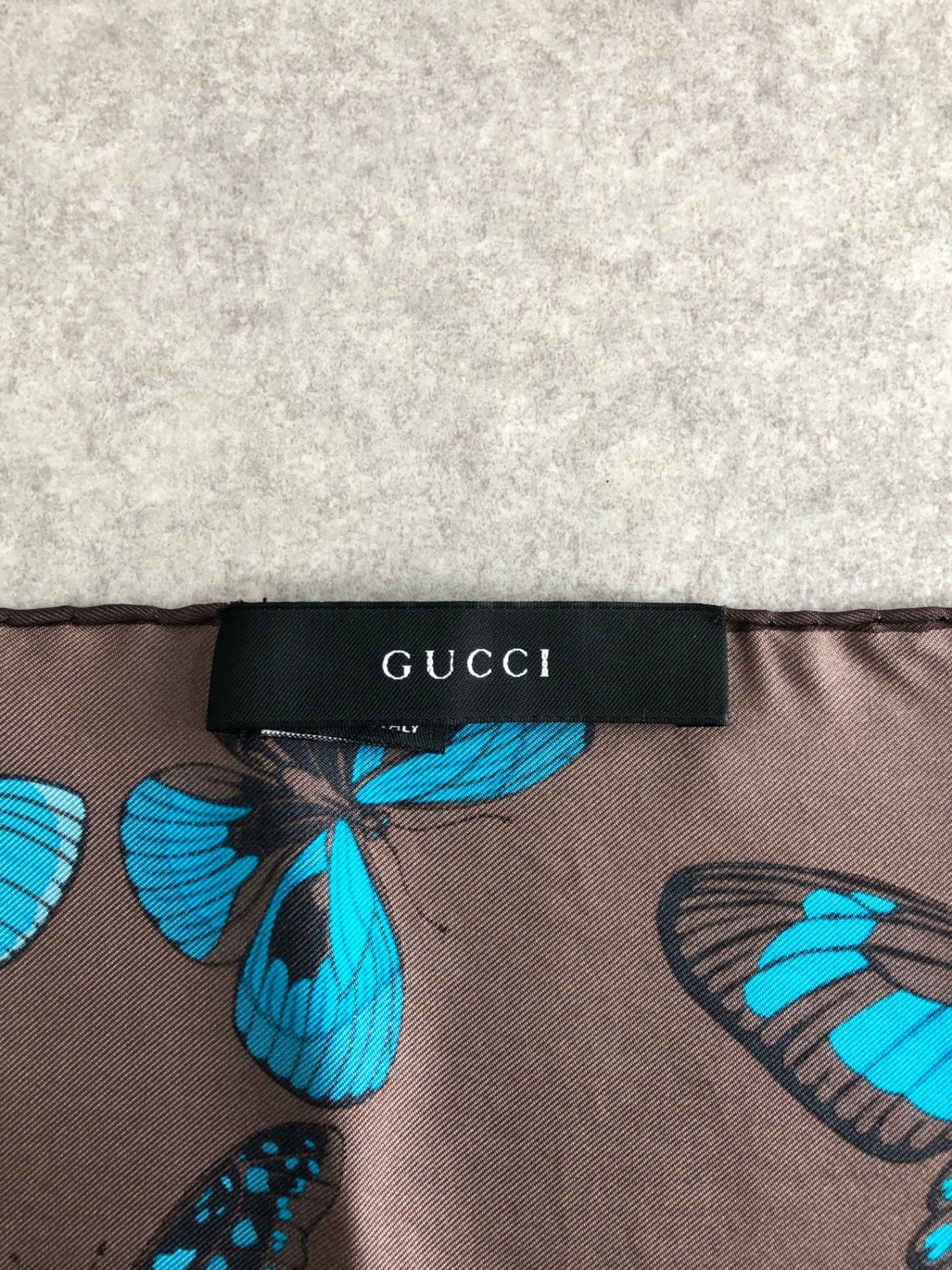 GUCCI Scarf Brown×Blue Vintage bmgng4