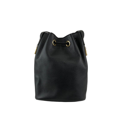 CELINE Toggle Clasp Drawstring Shoulder bag Black Vintage mgyxeh