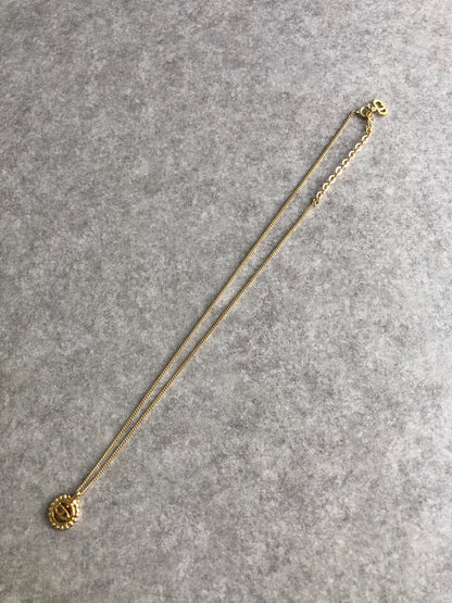 Christian Dior CD Logo Necklace Gold Vintage 4i7xzf
