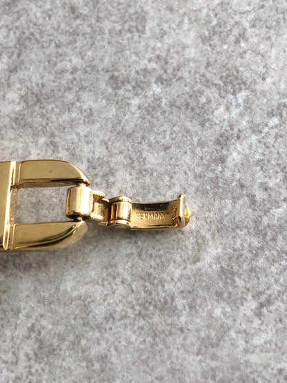 Christian Dior CD Logo Motif Bracelet Gold Vintage vjfg4u