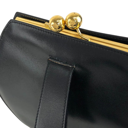CELINE Metal Clasp Handbag Black Vintage sip54y