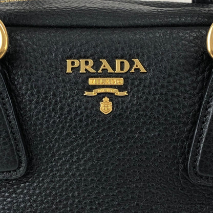 PRADA Logo Two-way Handbag Shoulder bag Black Vintage ws8uyb