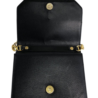 Christian Dior CD Logo Chain Shoulder bag Black Vintage m5evcd