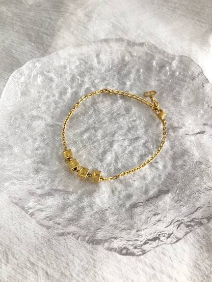 Christian Dior CD 標誌手鐲金色復古 87br52