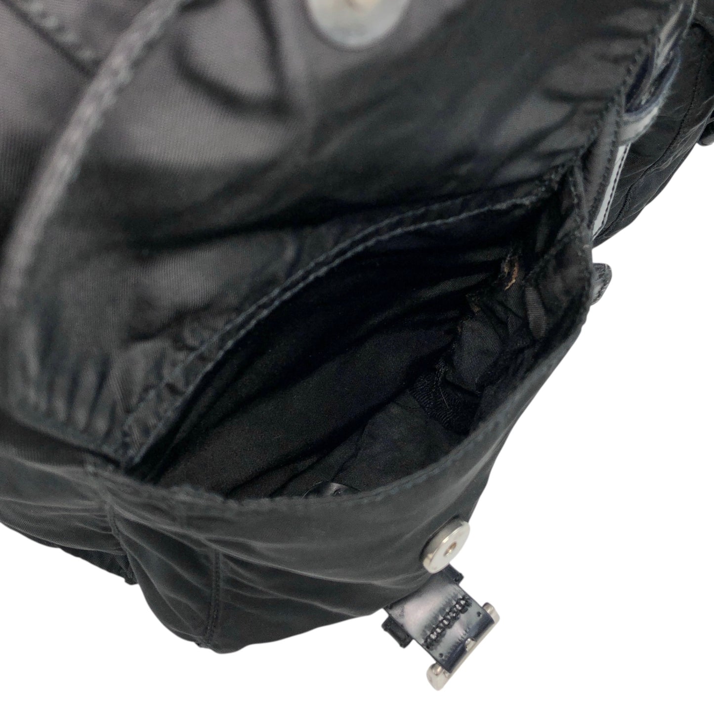 PRADA Tessuto Triangle Logo Double Pocket Backpack Black Vintage rr2dvd
