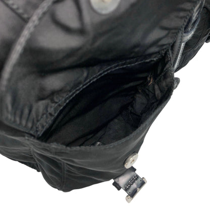 PRADA Tessuto Triangle Logo Double Pocket Backpack Black Vintage rr2dvd