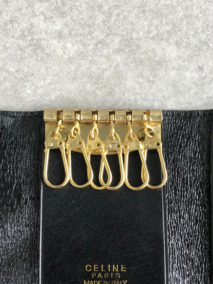 CELINE Horse Carriage Key Case Black Vintage hnhm6t