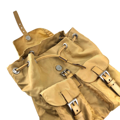 PRADA Tessuto Triangle Logo Backpack Yellow Vintage zmixxc