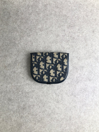 Christian Dior Trotter Logo Coin Purse Navy Vintage rmmrud