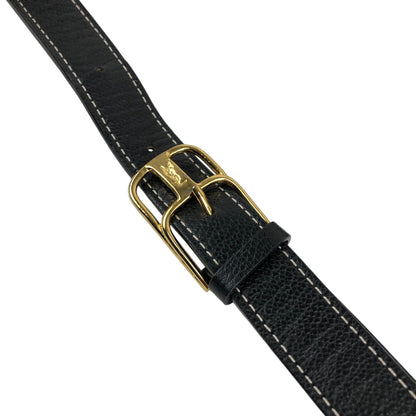 Yves Saint Laurent YSL Logo Shoulder bag Black Vintage wvtdki