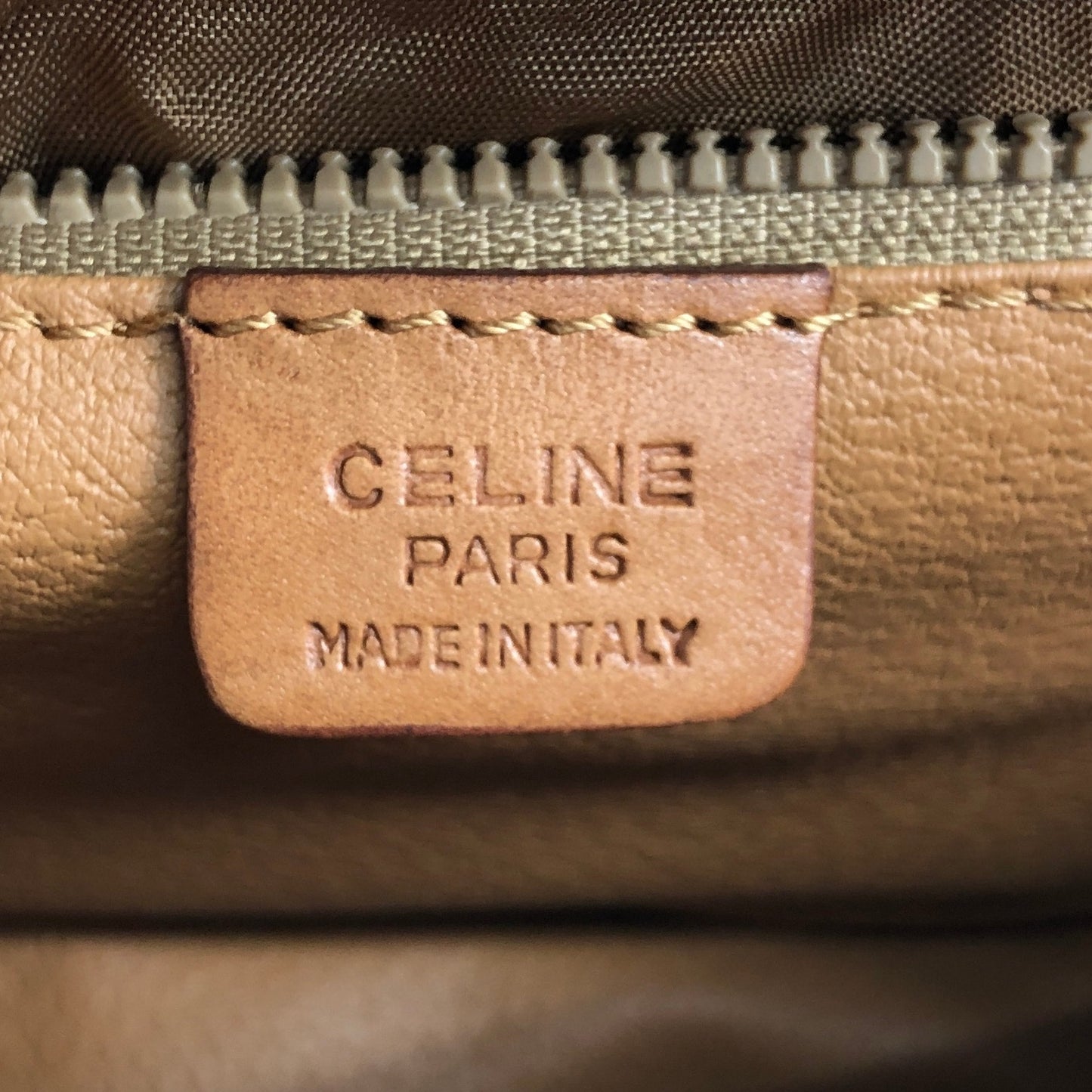 CELINE Macadam Front Buckle Shoulder bag Brown Vintage c7tgex