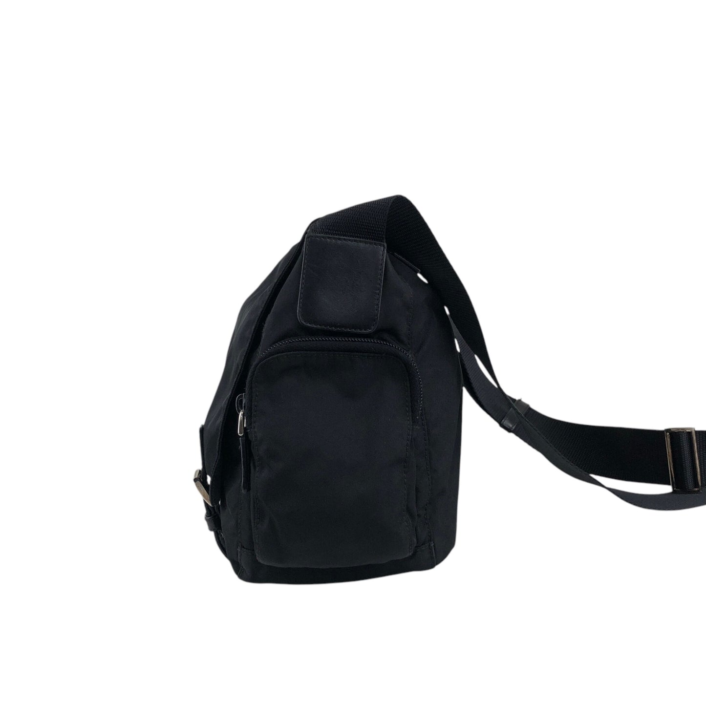 PRADA Triangle Logo Shoulder bag Black Vintage irzipj