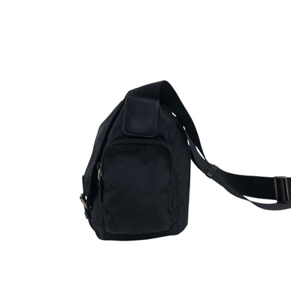PRADA Triangle Logo Shoulder bag Black Vintage irzipj