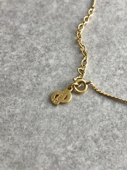 Christian Dior CD Logo Necklace Gold Vintage ev33c7