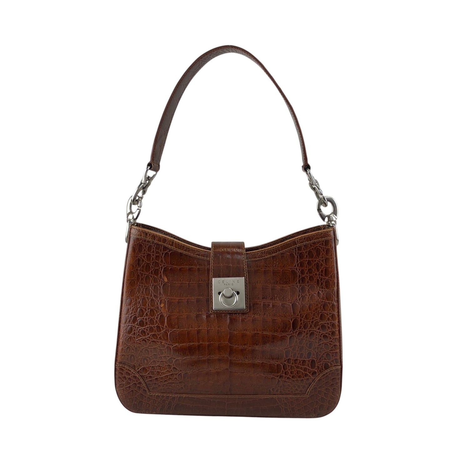 CELINE Gancini Shoulder bag Brown Vintage zaumvu