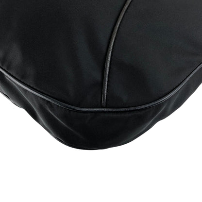 PRADA Tessuto Triangle Logo Shoulder bag Hobobag Black Vintage hub83u