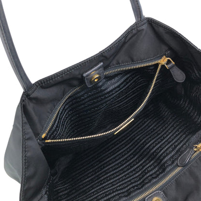 PRADA Tessuto Triangle Logo Front Pocket  Totebag Black Vintage 6rrumw