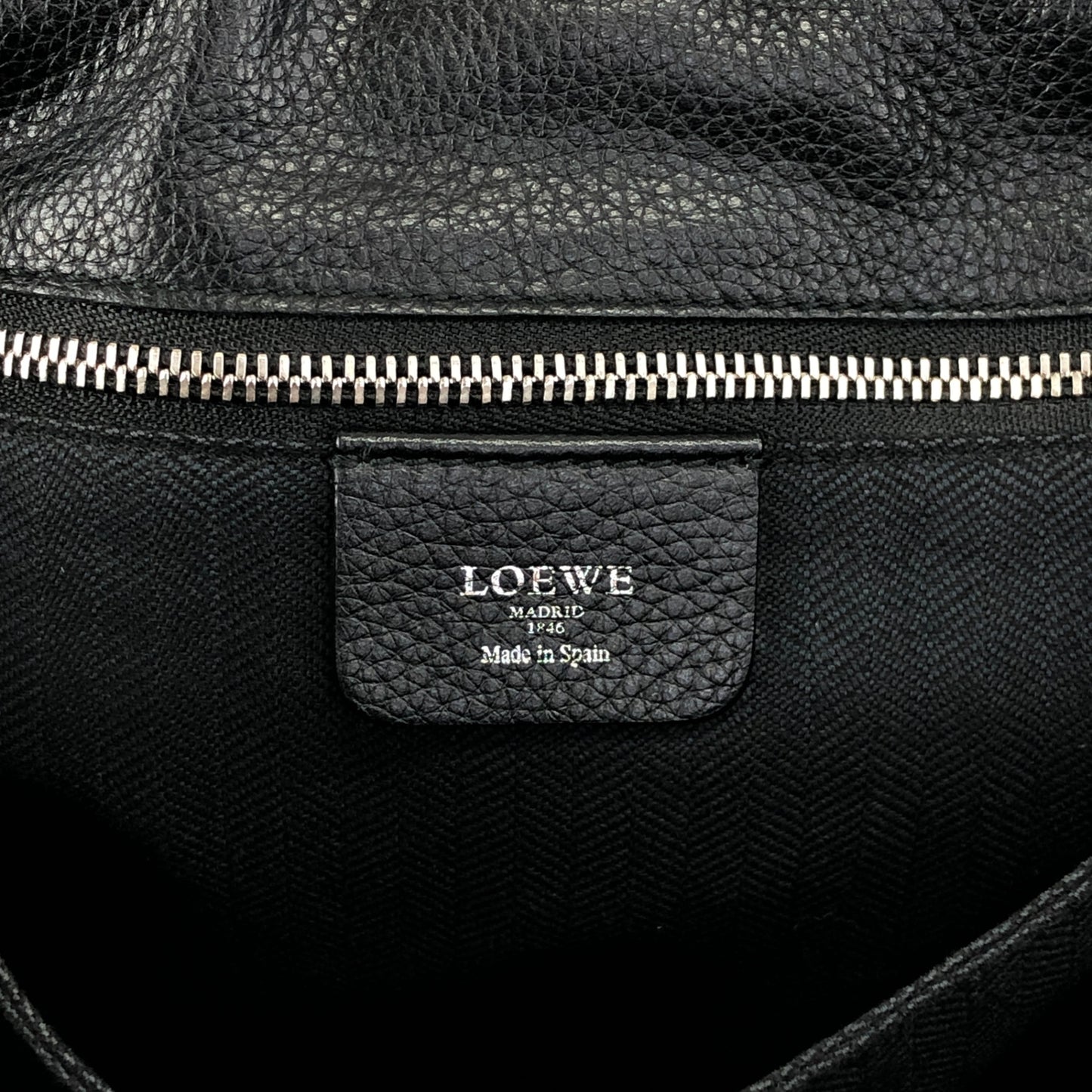 LOEWE Anagram Drawstring Shoulder bag Black Vintage t3naju