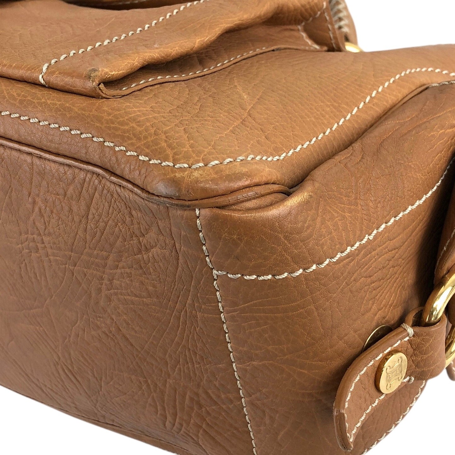 CELINE Blason Handbag Camel Vintage d6g4j8