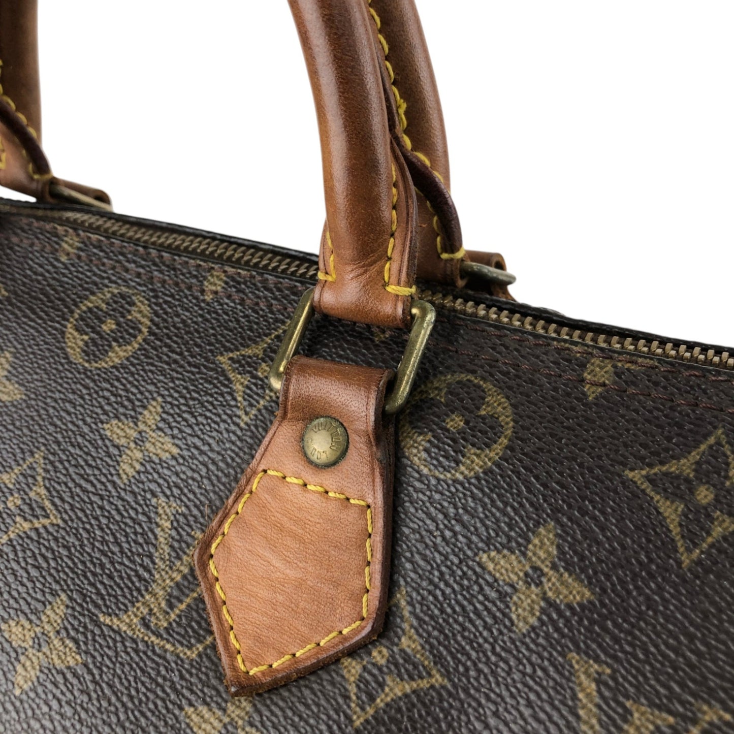 LOUIS VUITTON Monogram Handbag  Boston bag Brown Vintage 46eajv