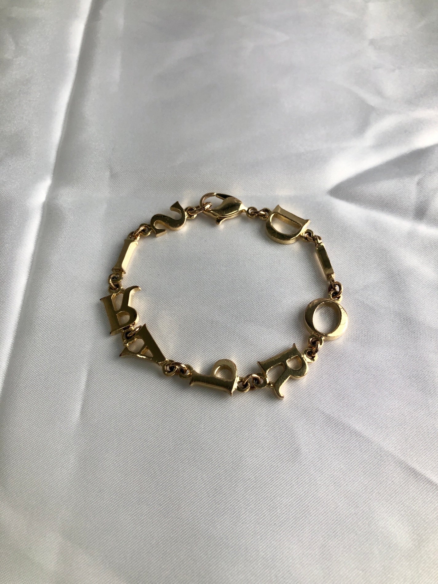 Christian Dior CD Logo Motif Bracelet Gold Vintage zfejdh