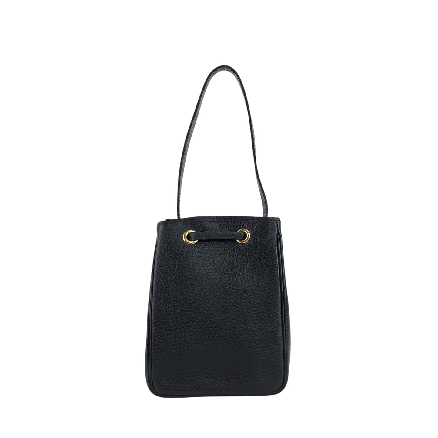 Christian Dior CD Logo Drawstring Small Handbag Black Vintage 8u4aph