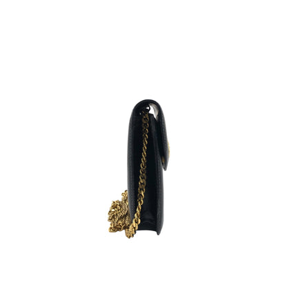CELINE Blason Emblem Motif Chain Shoulder bag Black Vintage 2bfdfw