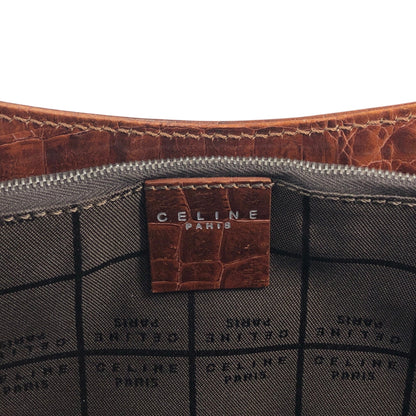 CELINE Gancini Shoulder bag Brown Vintage uh6ta4