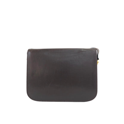 CELINE Horse Bit Turn Lock Shoulder bag Dark Brown Vintage frjwyw