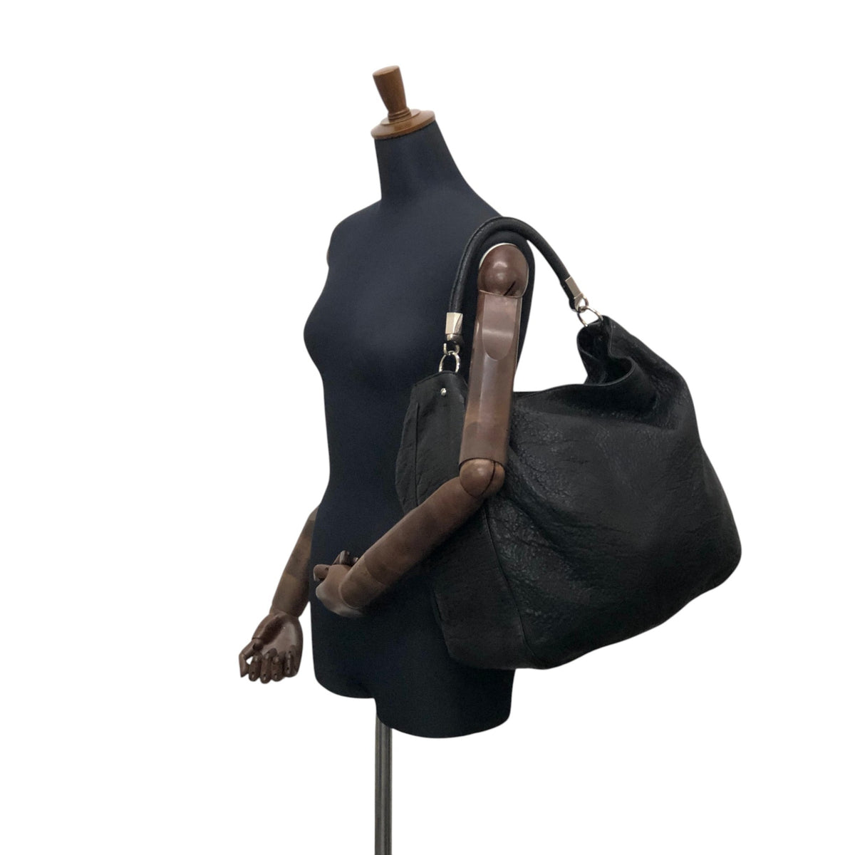 Yves Saint Laurent YSL Logo Shoulder bag Hobobag Black Vintage ib3ifn
