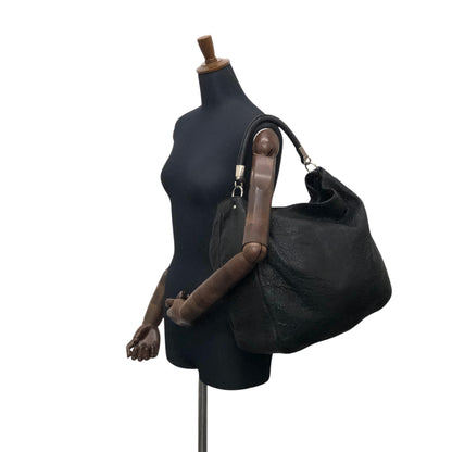 Yves Saint Laurent YSL Logo Shoulder bag Hobobag Black Vintage ib3ifn
