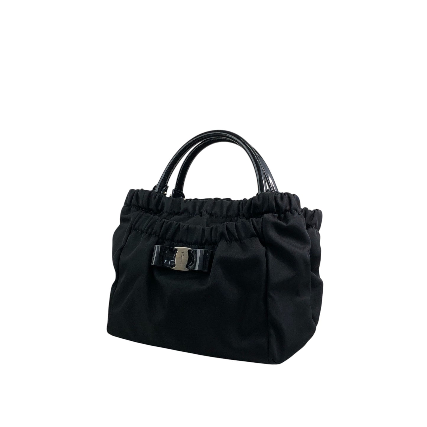 Salvatore Ferragamo Ribbon Handbag Black Vintage xucsbe