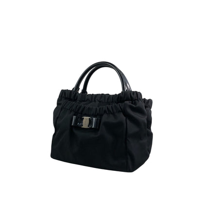 Salvatore Ferragamo Ribbon Handbag Black Vintage xucsbe