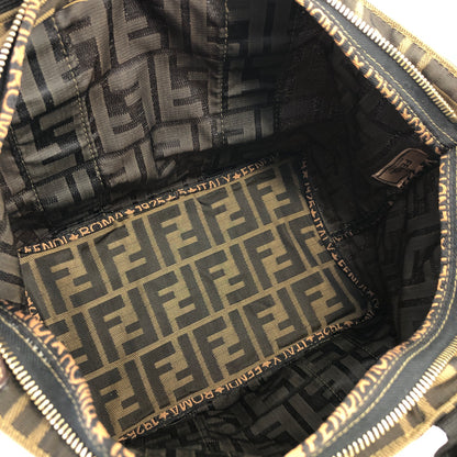 FENDI Zucca Logo Motif Jacquard Handbag Brown Vintage bczppj