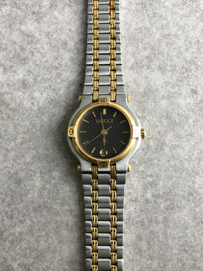 GUCCI Quartz Watch Silver×Gold 9000L Vintage g8mkd3