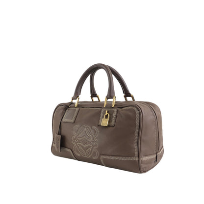 LOEWE Amazona Small Boston bag Handbag Brown Vintage irfyjk