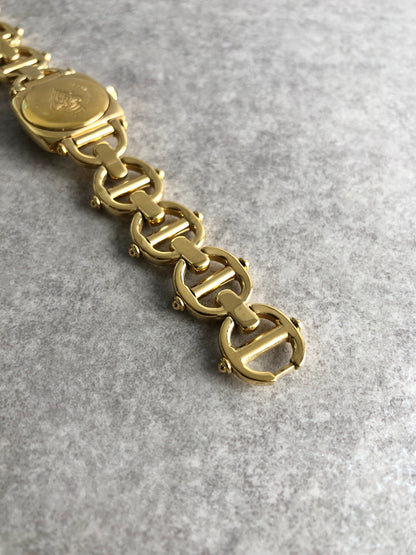 GUCCI Logo Quartz Watch Gold 6400L Vintage fks3xd