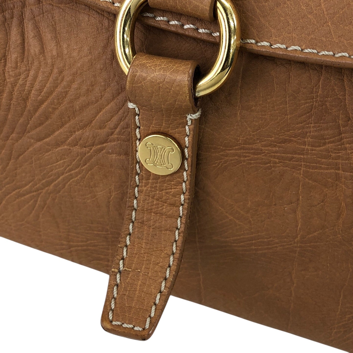 CELINE Blason Handbag Camel Vintage d6g4j8