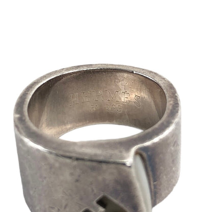 HERMES Logo Ring Silver Vintage c5irig