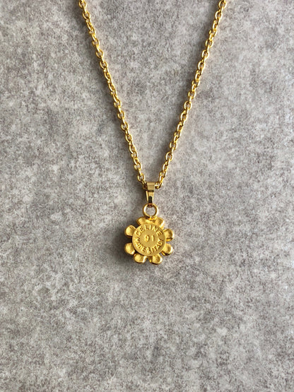 CELINE Triomphe Rhinestone Necklace Gold Vintage vp8uxb